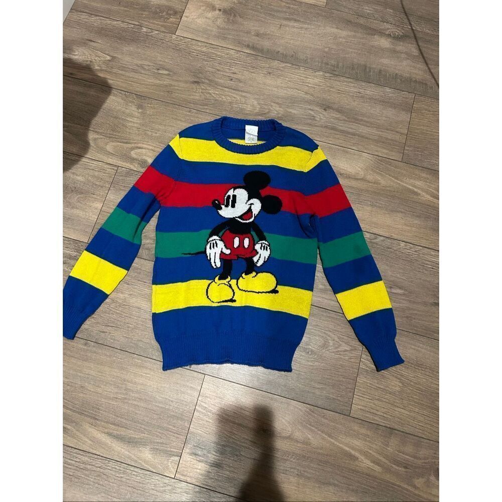 Disney Sweater Sweatshirt Kid Mickey Striped Knit
